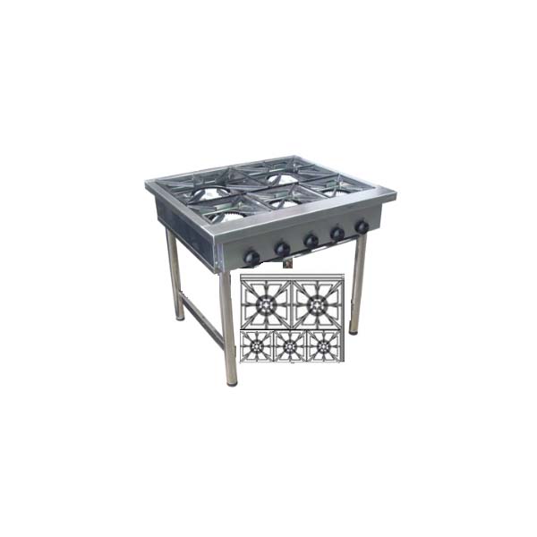 ANAFE DE 5 HORNALLAS INDUSTRIAL, 2 HORNALLAS DE 43X43 Y 3 HORNALLAS DE 30X30