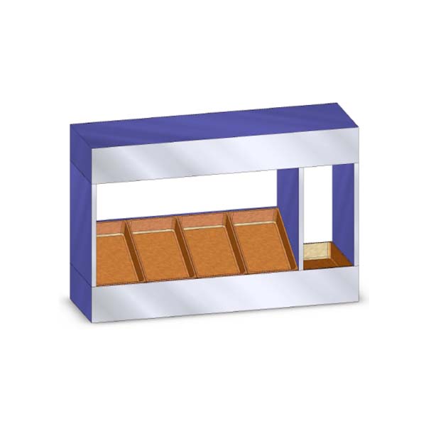 MOSTRADOR CALENTADOR DE POLLO Y PAPA ABIERTO